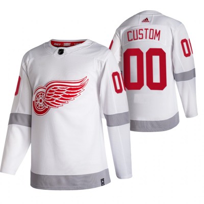 Detroit Red Wings Custom White Men's Adidas 202021 Reverse Retro Alternate NHL Jersey